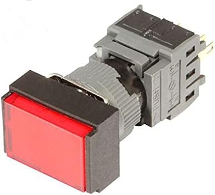 16MM Anahtarı Otomatik Sıfırlama Dikdörtgen göstergesi 5A 220VAC SPDT (1a + 1b değil LED) F16-931 DIP kırmızı renk
