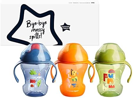 Tommee Tippee Sippee Trainer Kulplu fincan, Bebekler için Su Şişesi, Dökülmeye Dayanıklı, BPA İçermez, 8 oz, 7 m+,