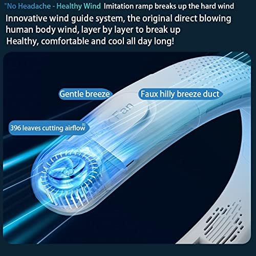 FAYHIJUN Taşınabilir Boyun Fanlar Bladeless Şarj Edilebilir 4000 mah 3 Hız Kişisel Boyun Klima Soğutucu Giyilebilir