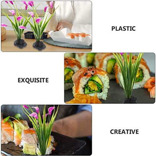 Angoily 3 adet Yapay gelinçiceği Japon suşi tabağı Dekorasyon Sahte Çiçek Süsleme Suşi Restoran Masaüstü Centerpieces