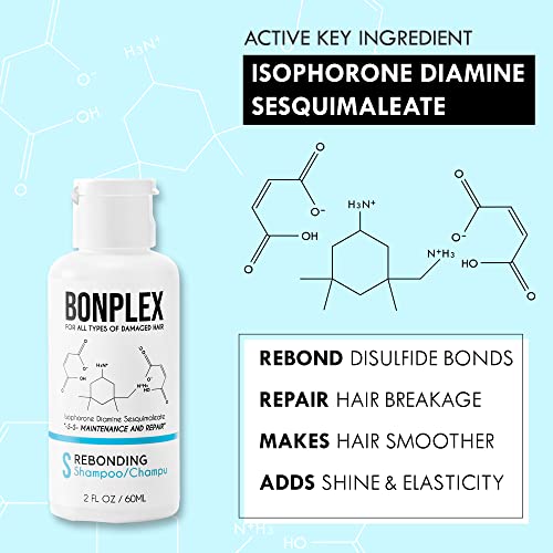Tüm Saç Tipleri için BONPLEX Yeniden Bağlayıcı Şampuan / Hasarlı ve Kuru Saçlar / Sistamin Dimaleat / Hasarlı Kırık