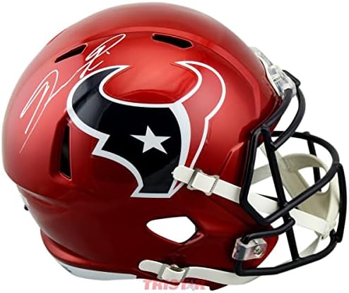 Dameon Pierce İmzalı Houston Texans 2022 Kırmızı Alternatif Tam Boy Hız Kaskı - İmzalı NFL Kaskları