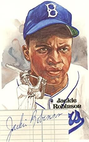 Jackie Robinson, Perez Steele Kartpostal Kesim İmzasını İmzaladı. JSA-MLB İmzaları Kesti