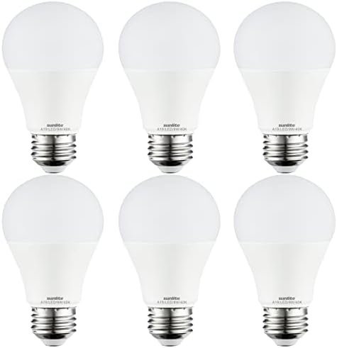 Sunlite 41756 LED A19 Standart Ev Tipi Ampul, 9 Watt (60W Eşdeğeri), 800 Lümen, Orta Taban (E26), Kısılabilir, UL