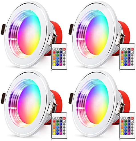 Akıllı Gömme Aydınlatma, 16 Renk Değiştiren güçlendirme ışıkları Ultra ince 4 inç, LED Gömme Aydınlatma 5W RGB LED