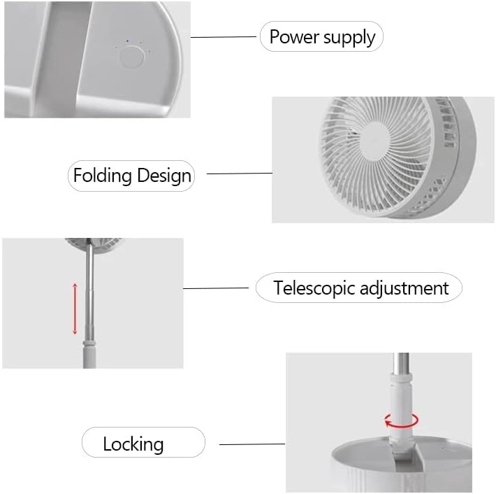 n / a Taşınabilir Fan USB Şarj Edilebilir Katlanır Ayaklı Fan Mini Fanlar Ev Açık Kamp için Klima (Renk: B, Boyut: