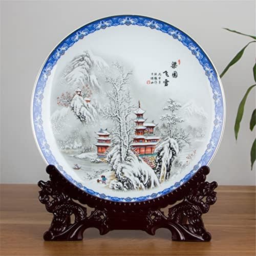 WODMB seramik tabak Geleneksel Çin Tarzı Kar Sahne Porselen Dekoratif Levha Metope Oturma Odası Otel için