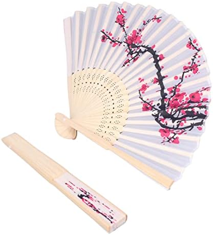 Sakura Katlanır Fan, Vintage El Fanı, Katlanır El Fanı Dans Partisi Performansı için Taşınabilir Bambu İpek El Fanı,
