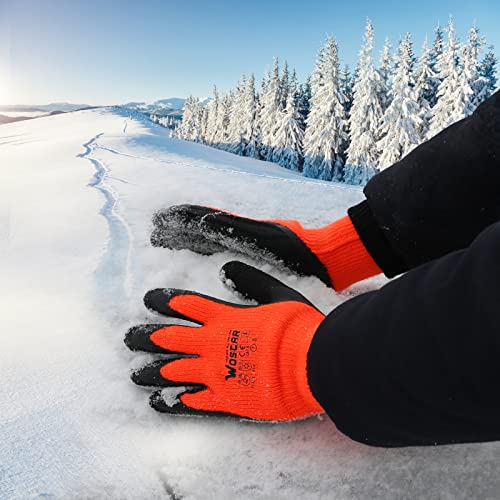 İş güvenliği eldiveni Kış İş Eldivenleri - 2 Çift,Akrilik Havlu İç Hafif ve Ağır Dış Mekan Çalışmaları için ellerinizi