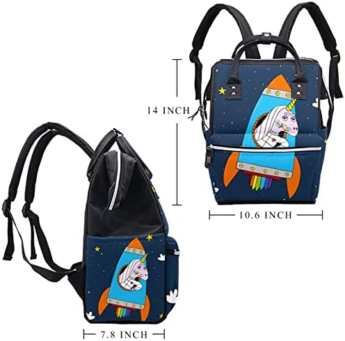 Serin Komik Unicorn Roket Yıldız bebek bezi çantası Sırt Çantası Bebek Bezi Değiştirme Çantaları Çok Fonksiyonlu Büyük