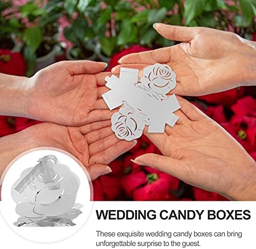 TOYANDONA 20 adet Düğün Şeker Kutuları Favor Kutuları Gül Şekli Hediye Kutuları Tatlı Çikolata Ambalaj Kutusu Düğün