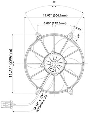 Spal 30102800 Çektirme Fanı (11İn Yüksek Çıkış ; 13V'DA 60Amp Sigortalı Kullanım için), 1 Paket