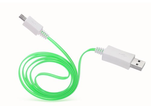 Importer520 (TM) Yeşil Görünür led ışık Up mikro USB Veri şarj kablosu Kablosu Denetleyici şarj kablosu Xbox One için-LED