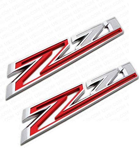 2X Büyük Boy Z71 RH LH Yan Çamurluk Amblemi Tabela Rozet Çıkartması için Yedek 2019-2021 Chevy Silverado (Krom Kırmızı)