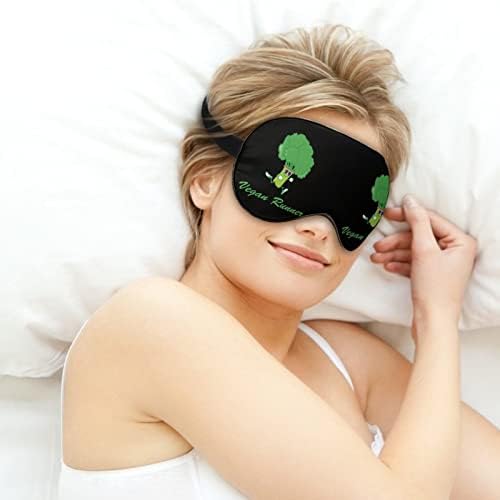 Komik Vegan Koşucu Uyku Maskesi Dayanıklı Körü Körüne Yumuşak Göz Maskesi Erkekler Kadınlar için Ayarlanabilir Kayış