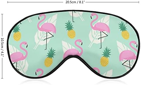Tropikal Flamingo Ananas ve Palmiye Yaprakları Uyku Maskesi Dayanıklı Körü Körüne Yumuşak Göz Maskesi Erkekler Kadınlar