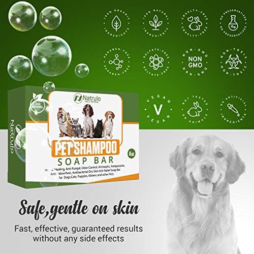 Natrulo Köpekler, Kediler, Yavru Köpekler için Tamamen Doğal Evcil Hayvan Şampuanı Sabun Çubuğu-Bitkisel Şifalı Kuru