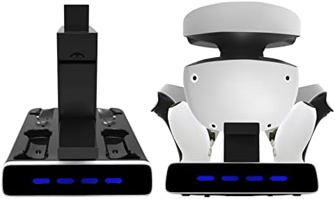 LED Işıklı PS VR2 Şarj Standı için, PS5 Denetleyici Şarj Ünitesi için Çok İşlevli VR Kulaklıklı PSVR2 Şarj İstasyonu