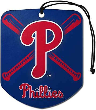 FANMATS 61553 MLB Philadelphia Phillies Asılı Araba Hava Spreyi, 2 Paket, Siyah Buz Kokusu, koku giderici, kalkan