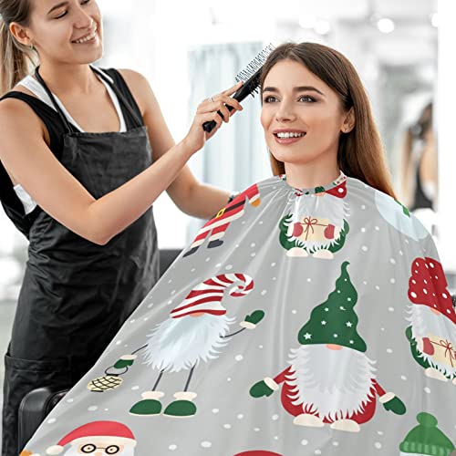 visesunny İskandinav Gnome Noel Baba Kar Tanesi Berber Pelerin Polyester Saç Kesme Salon Pelerin Önlük Anti-Statik