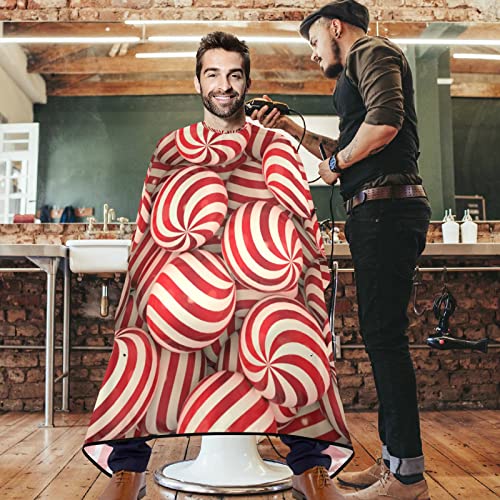 visesunny Kırmızı Girdap Desen Topu Desen Berber Pelerin Polyester Saç Kesme Salon Cape Önlük Anti-Statik Saç Kesimi