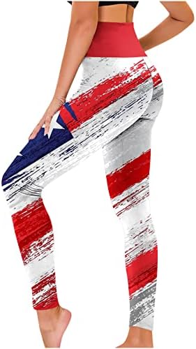 Bağımsızlık Günü Bayan Yoga Sweatpant Yıldız Şerit Yüksek Bel Karın Kontrol Dipleri Tayt koşucu pantolonu Pantolon