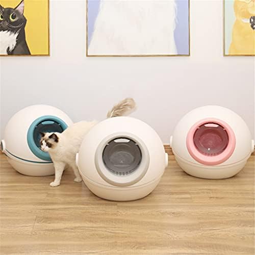 DHDM Kapalı Kediler kum kabı Yuvarlak Deodorant ve Tatsız Pet Kediler Tuvalet Ev Büyük Uzay Kediler Lazımlık Kediler