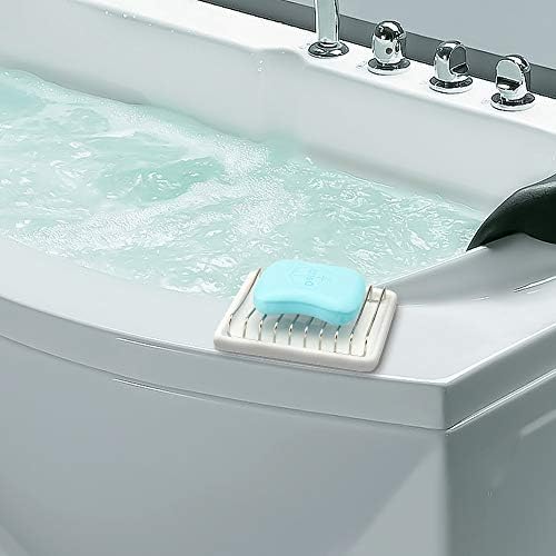 Sürgülü Seramik Sabunluk Tutucu, Paslanmaz çelik sabunluk Tutucu Banyo ve Duş için, Çift Katmanlı Drenaj Sabun Kutusu