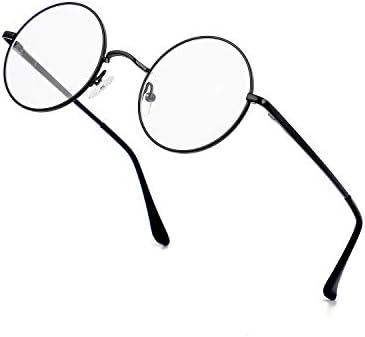 GÖZLÜK yuvarlak mavi ışık engelleme gözlük kadın erkek daire şeffaf Lens Metal çerçeve gözlük Reçetesiz