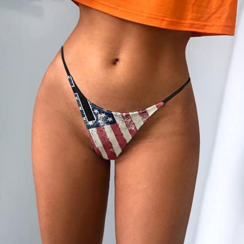4 temmuz Amerikan Bayrağı Thongs Kadınlar için Yaramaz Slutty Streç Sapanlar T-Geri İç Çamaşırı Düşük Belli Rahat