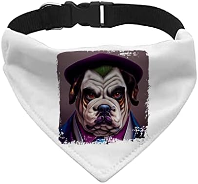 Bulldog Yüz Pet Bandana Yaka-Joker Eşarp Yaka-Renkli Köpek Bandana (XL)