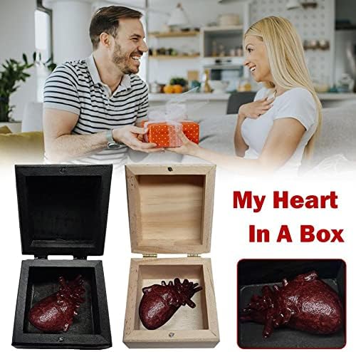 Yiexson 3D Kalbim Bir Kutuda El Yapımı Oyma Kalp Şekli Ahşap Hediye Kutusu Severler Çiftler Günü sevgililer Doğum