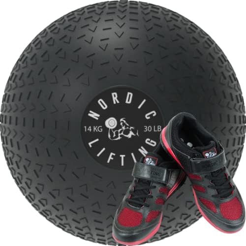 İskandinav Kaldırma Slam Topu Ayakkabı ile 30 lb Paket Venja Boyutu 8.5-Siyah Kırmızı