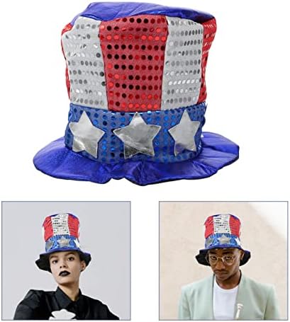 PRETYZOOM Bağımsızlık Günü silindir şapka 4 Temmuz ABD Vatansever Kostüm Şapka Soba Borusu Şapka Amerikan Anma Günü