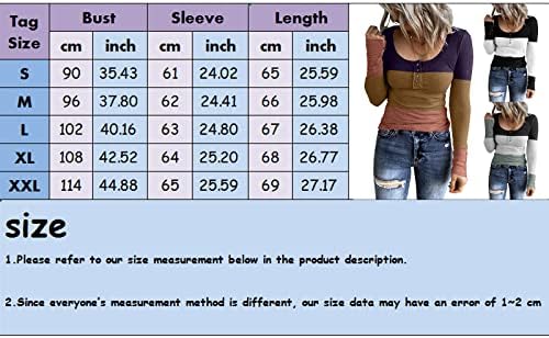 Nervürlü İnce Bluz Gömlek Kadınlar için Degrade Renk Uzun Kollu Üstleri Düğme Henley yakalı tişört
