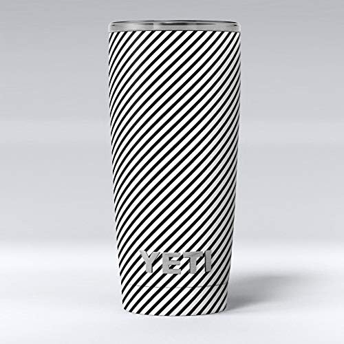 Tasarım Skinz Kayrak Siyah Eğimli Çizgiler - Cilt Çıkartması Vinil Wrap Kiti ile Uyumlu Yeti Rambler Soğutucu Bardak