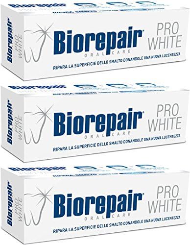 Biorepair: microRepair ile Pro White Beyazlatıcı Diş Macunu - 2,5 Sıvı Ons (75ml) Tüp (3'lü Paket) [İtalyan İthalatı