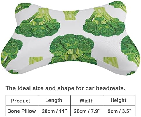 Yeşil Taze Brokoli Araba Boyun yastık takımı 2 Rahat Boyun Desteği Kafalık Yastık Dolu Bellek Köpük Seyahat için Araba