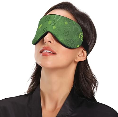 Unisex Uyku Göz Maskesi Şanslı-Yeşil-st-Patrick Gece Uyku Maskesi Rahat Göz Uyku Gölge Kapak