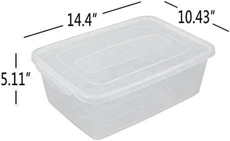 Morcte 4'lü Paket 14 L şeffaf plastik saklama kabı, Şeffaf Saklama Kutusu