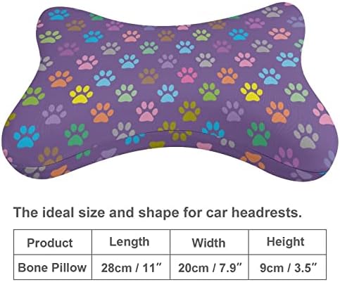 Renkli Köpek Pençe Araba Boyun Yastık Yumuşak Araba kafalık Yastık boyun yastığı yastık 2 Paket Seyahat Sürüş için