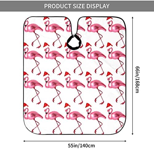 55x66 İnç Polyester Saç Kesme Pelerin Tatil Flamingolar Xmas Hediyeler Salon Kuaför Pelerin Ayarlanabilir Yapış Kapatma