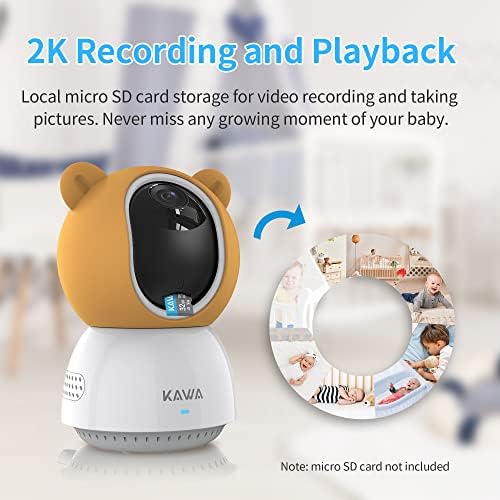 KAWA 2K Eklenti Bebek Kamerası, Yalnızca S7 ile Uyumlu, Kameralı ve Sesli Video Bebek Monitörü, WiFi Yok, Döngü Kaydı,